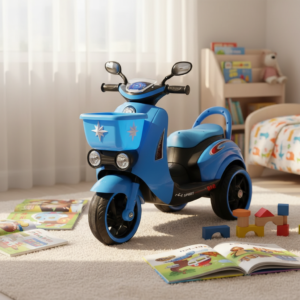 Children's Electric Motor Bike Plastic Ride-on Toy Motorcycle for Kids Aged 2 to 4 Years