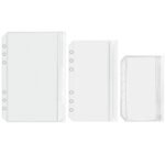 A5 A6 A7 Binder 2 Pockets Frosted Ziplock Bag Soft PVC Flat Sealing Pouches with a Side Open Zipperless Pocket Cash Envelopes