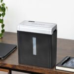 Electric Home Office Cross Cut Paper Shredder 220mm Throat Width 4x40mm Cut Size 5 Sheets Capacity CE GS Certified 13L Waste Bin